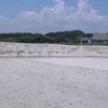 the cut back area of beach to accomodate the inlet